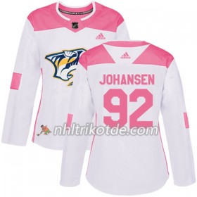 Nashville Predators Trikot Ryan Johansen 92 Adidas 2017-2018 Weiß Pink Fashion Authentic - Dame